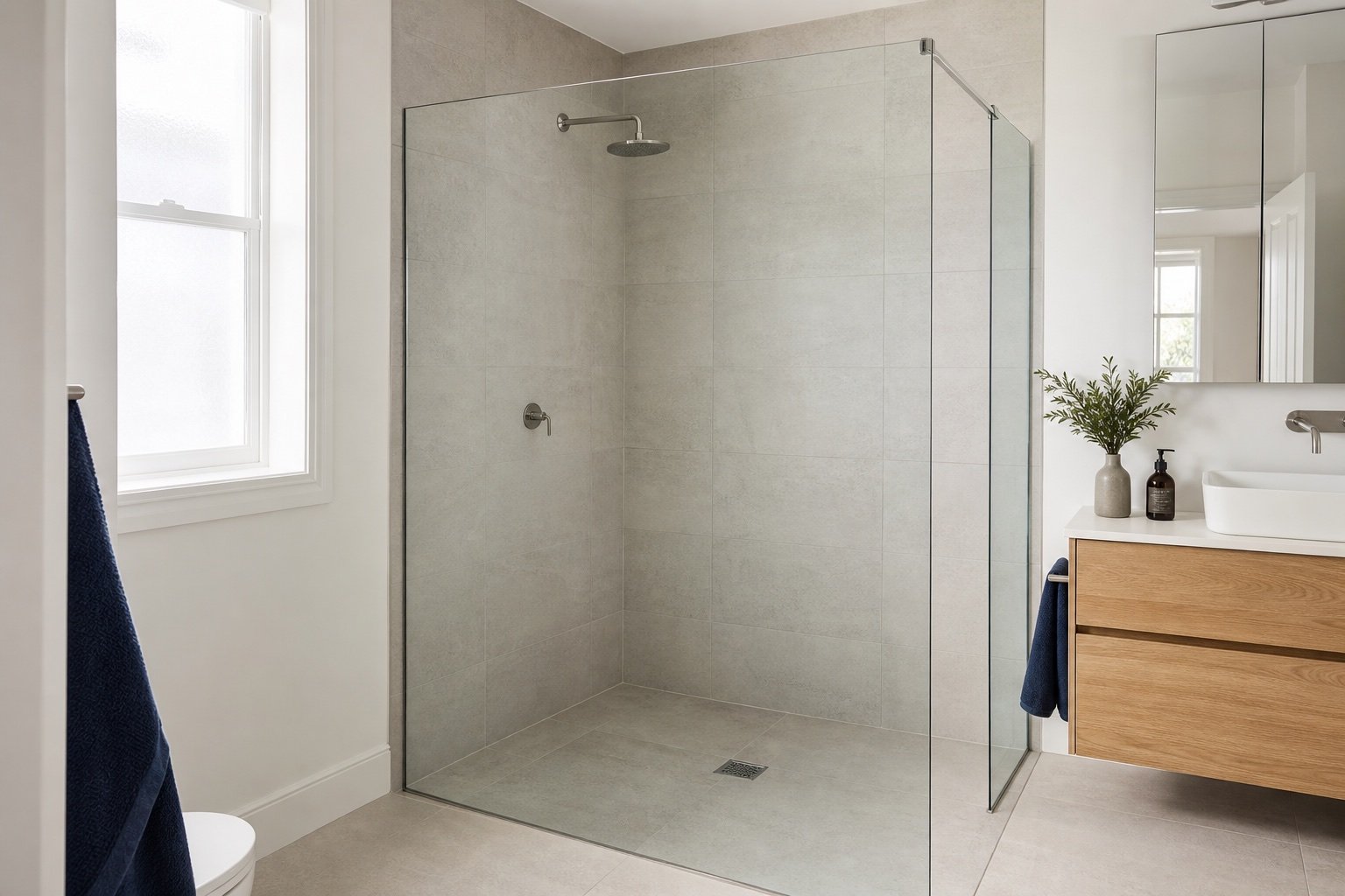 Single Walk-In Shower Screen project planning example